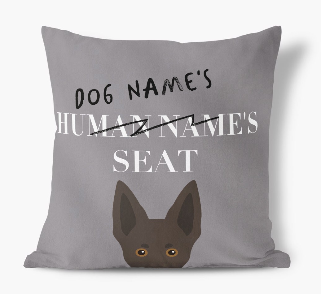 Human's Seat: Personalised {breedFullName} Canvas Cushion