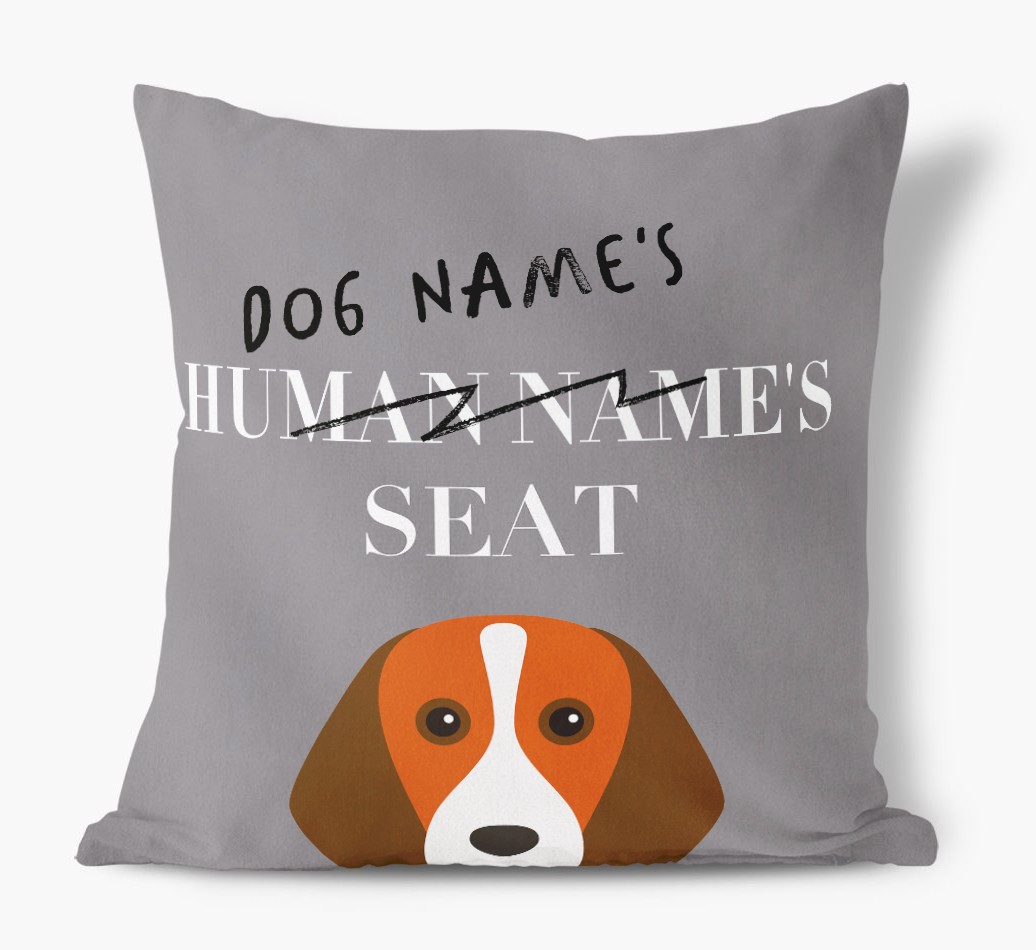 Human's Seat: Personalised {breedFullName} Canvas Cushion