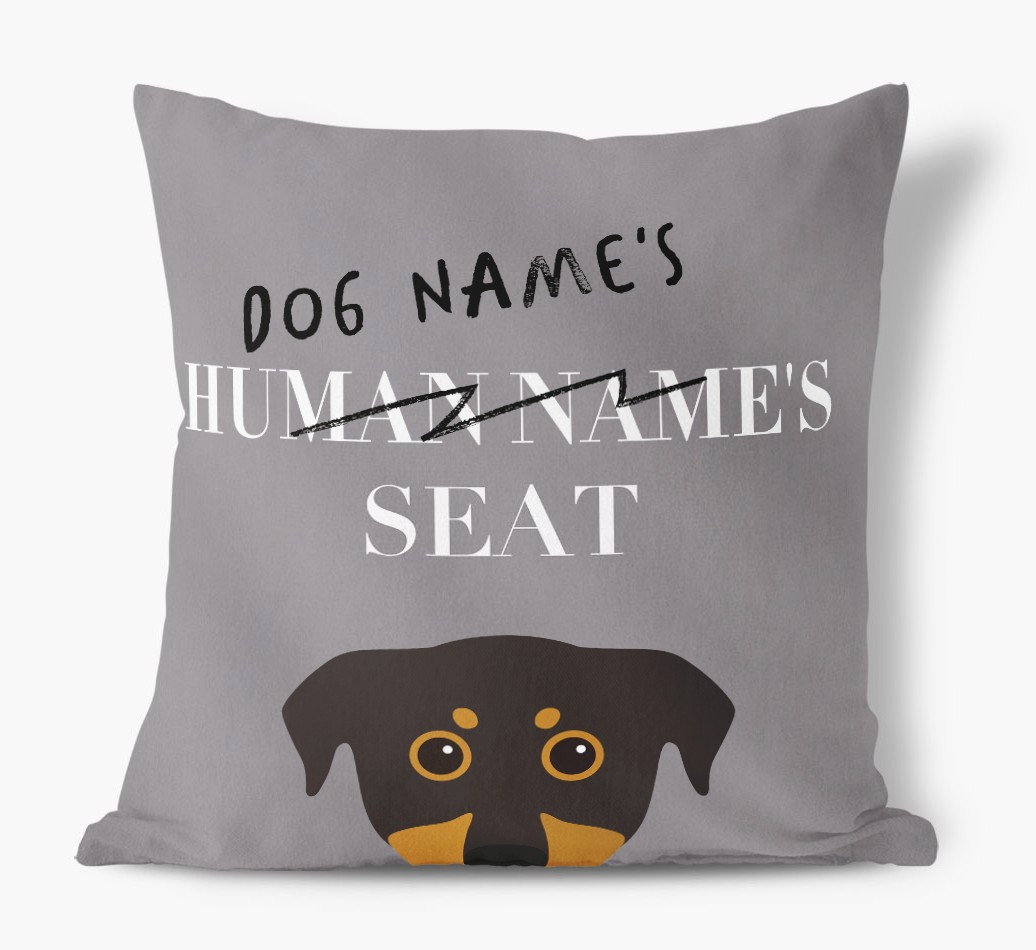 Human's Seat: Personalised {breedFullName} Canvas Cushion