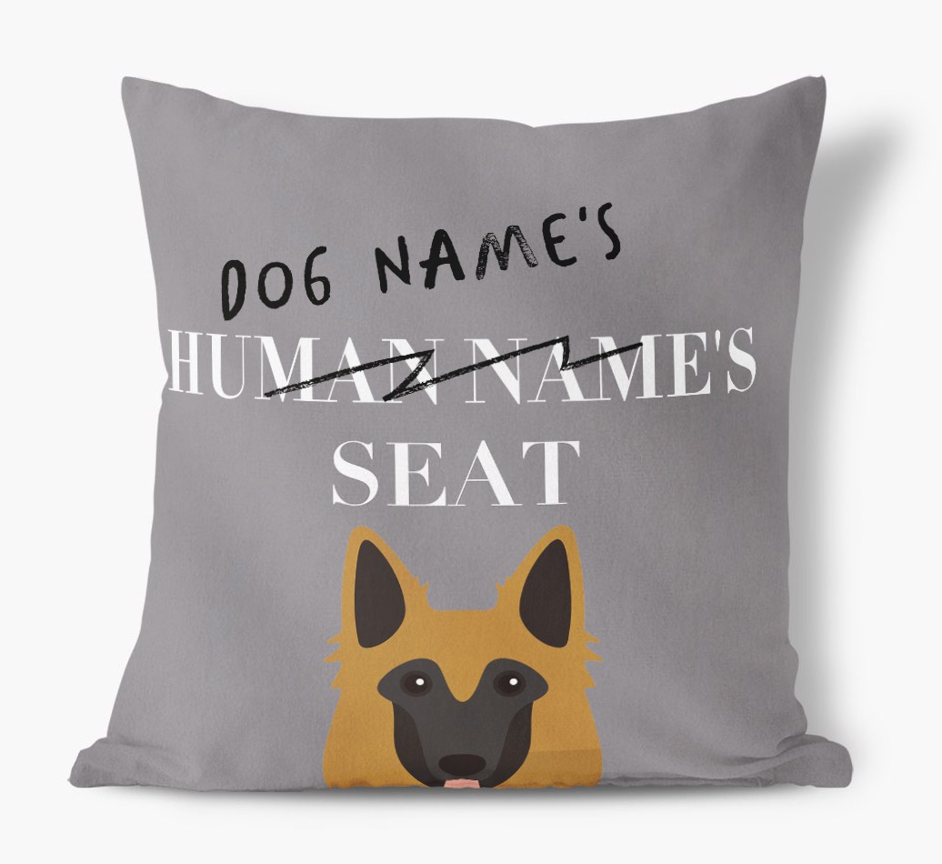 Human's Seat: Personalised {breedFullName} Canvas Cushion