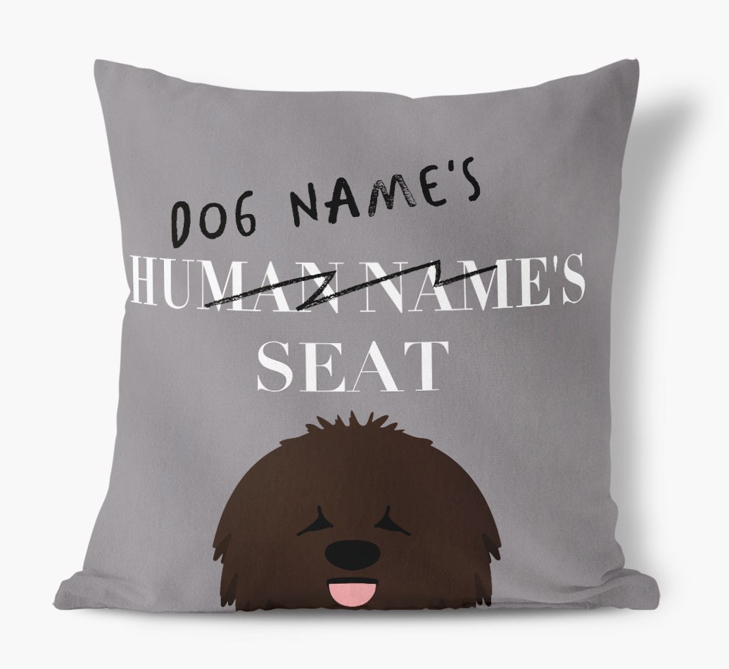 Human's Seat: Personalised {breedFullName} Canvas Cushion