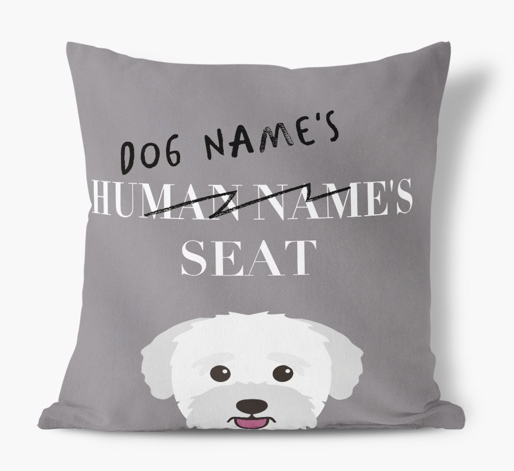 Human's Seat: Personalised {breedFullName} Canvas Cushion