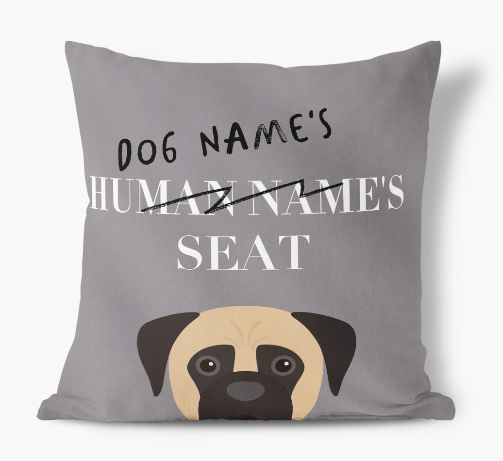 Human's Seat: Personalised {breedFullName} Canvas Cushion