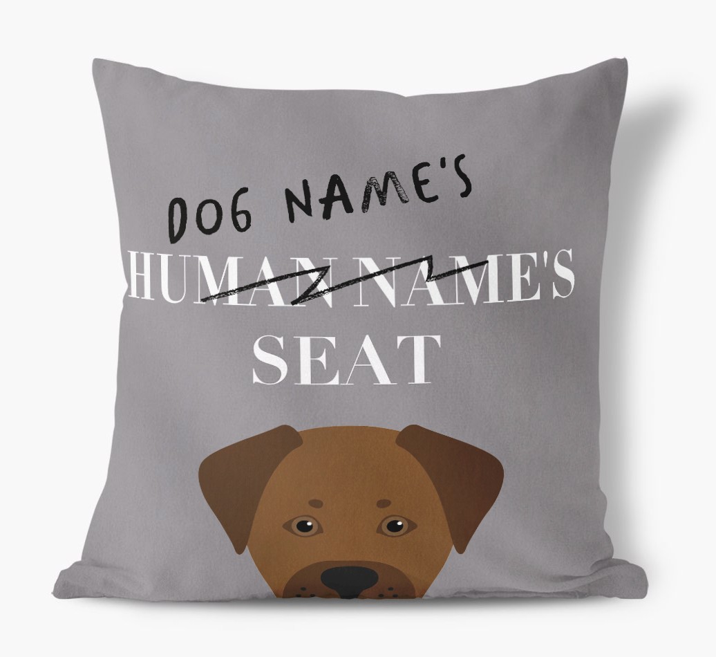 Human's Seat: Personalized {breedFullName} Canvas Pillow