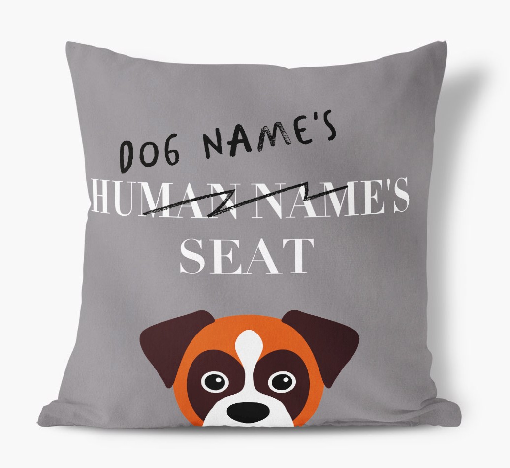 Human's Seat: Personalised {breedFullName} Canvas Cushion