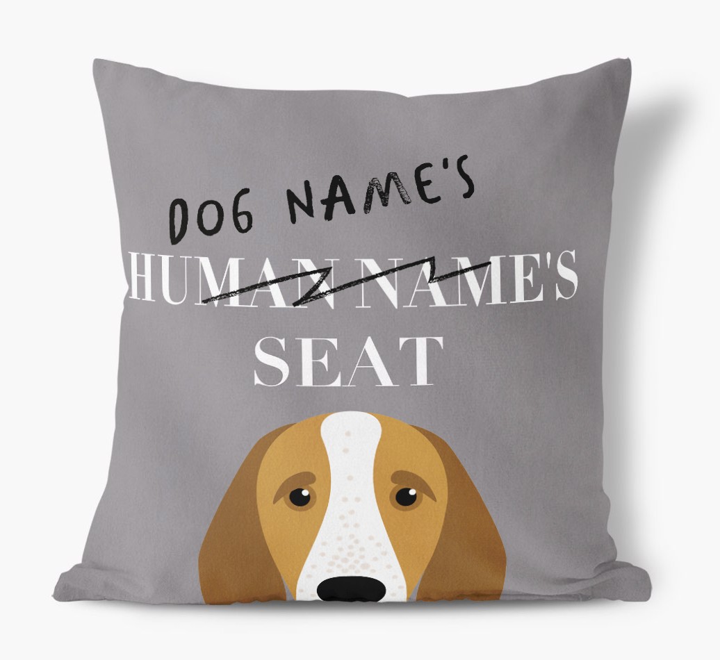 Human's Seat: Personalised {breedFullName} Canvas Cushion
