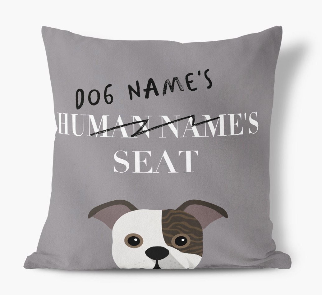 Human's Seat: Personalised {breedFullName} Canvas Cushion