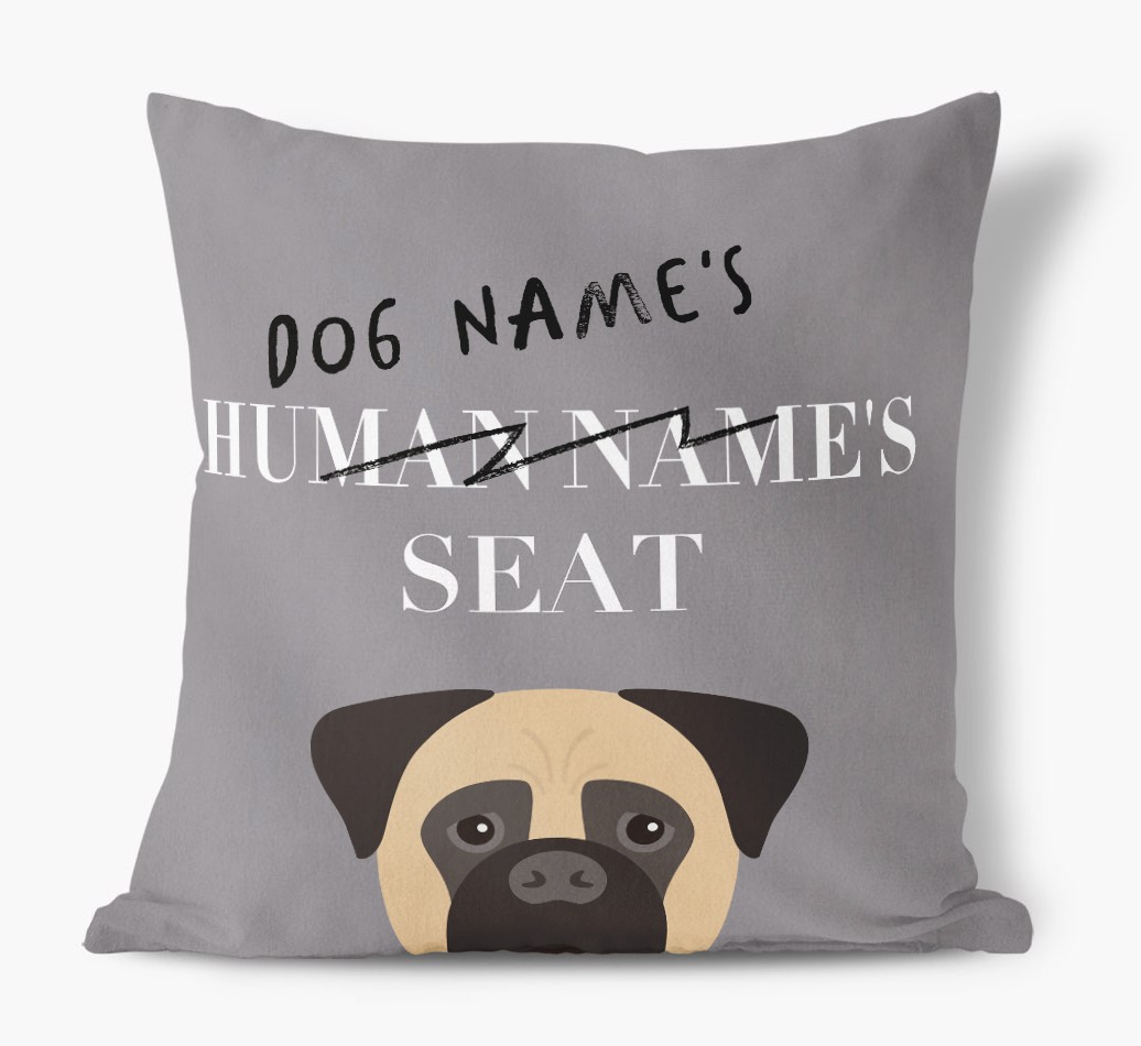 Human's Seat: Personalised {breedFullName} Canvas Cushion