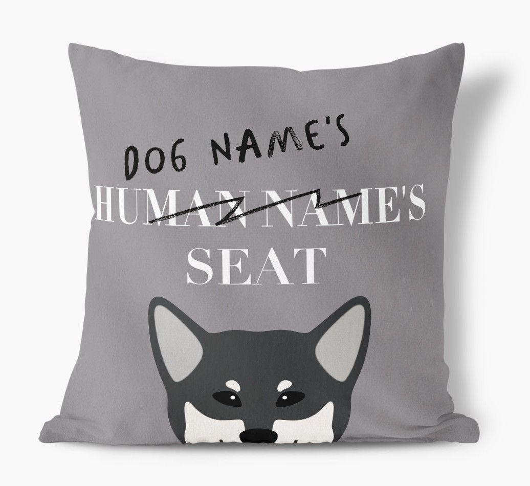 Human's Seat: Personalized {breedFullName} Canvas Pillow