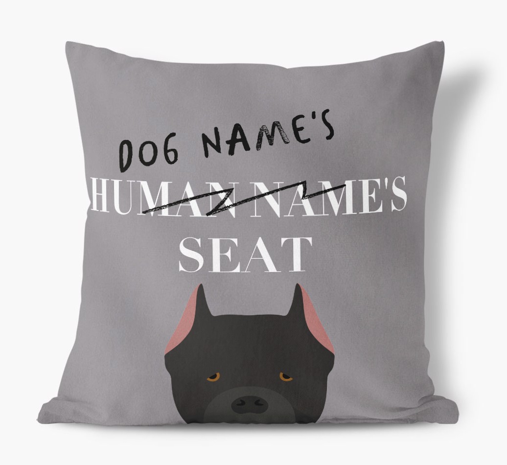 Human's Seat: Personalised {breedFullName} Canvas Cushion