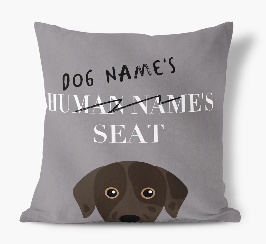 Human's Seat: Personalized {breedFullName} Canvas Pillow