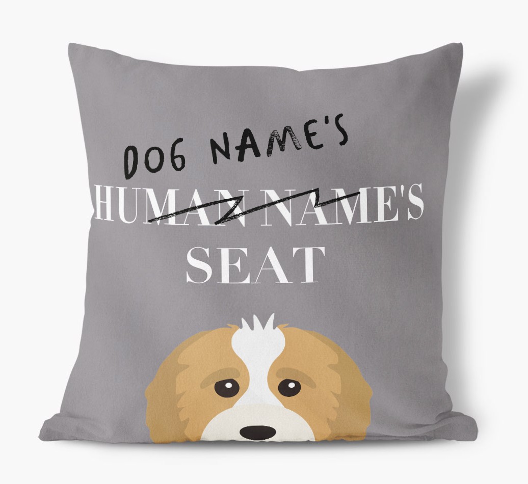 Human's Seat: Personalised {breedFullName} Canvas Cushion