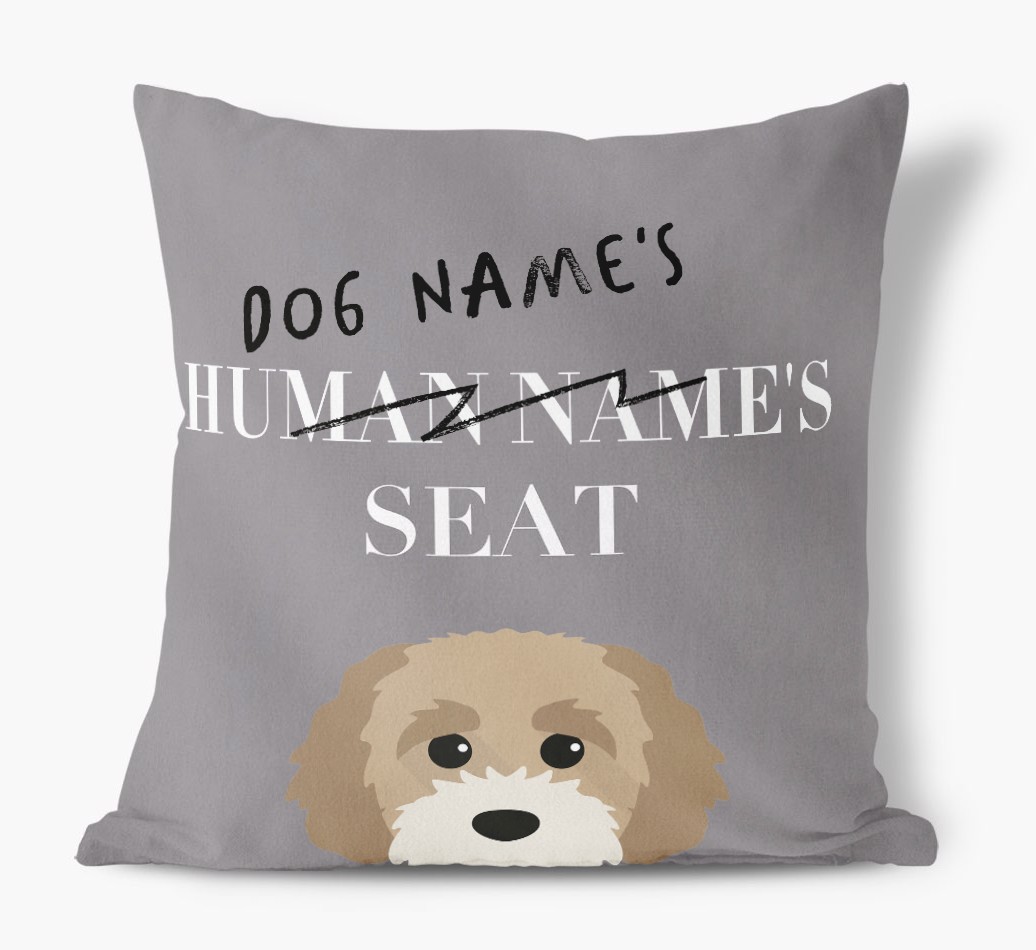 Human's Seat: Personalised {breedFullName} Canvas Cushion