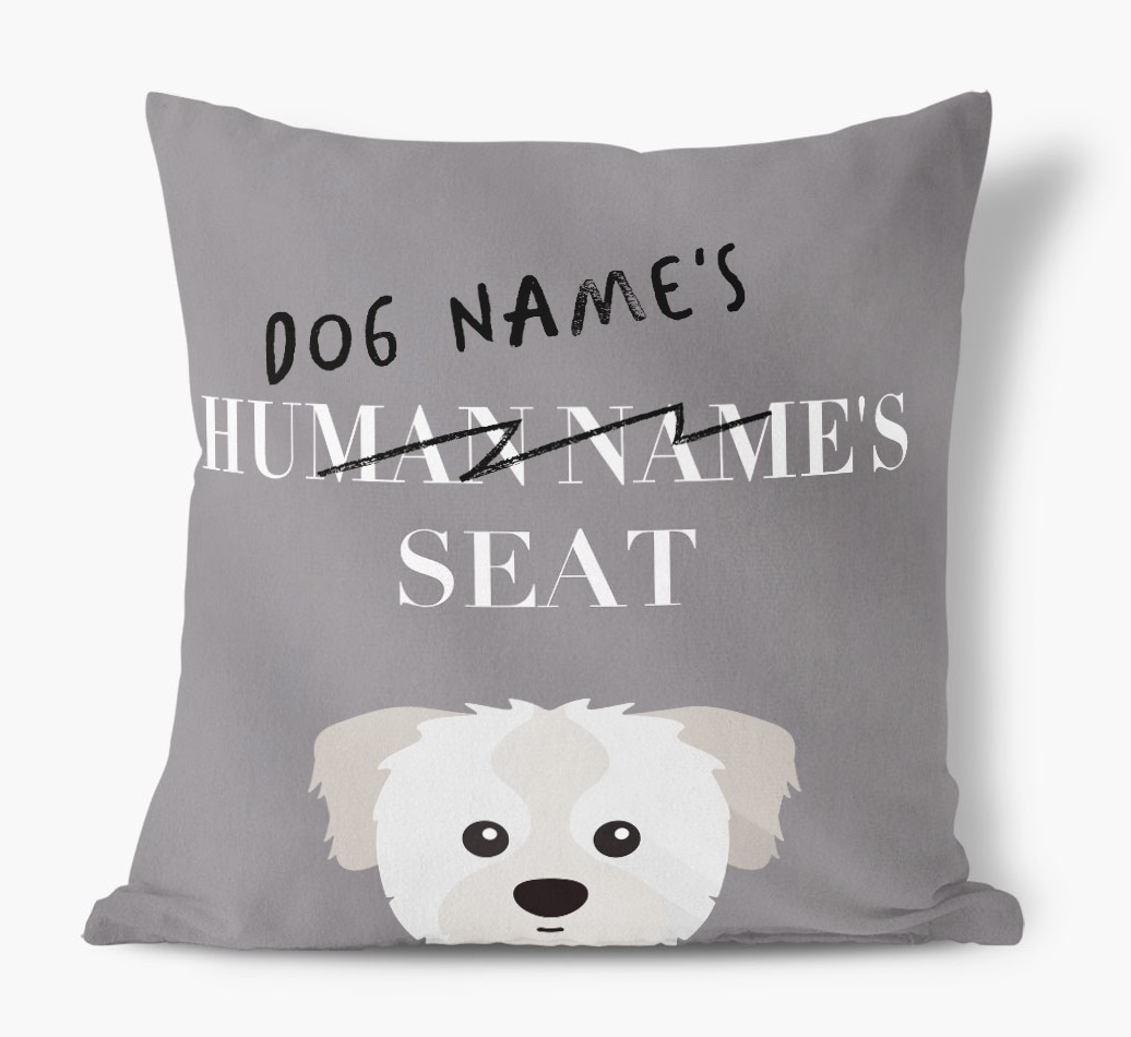 Human's Seat: Personalised {breedFullName} Canvas Cushion