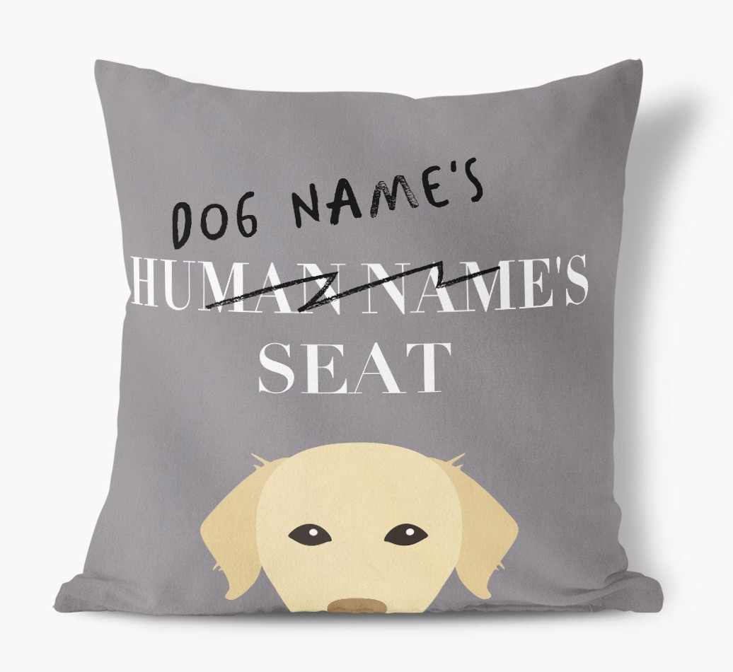 Human's Seat: Personalised {breedFullName} Canvas Cushion