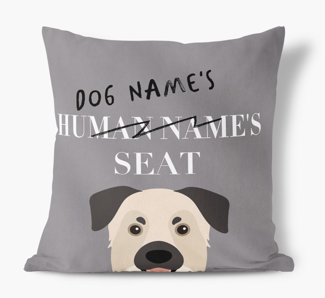 Human's Seat: Personalised {breedFullName} Canvas Cushion
