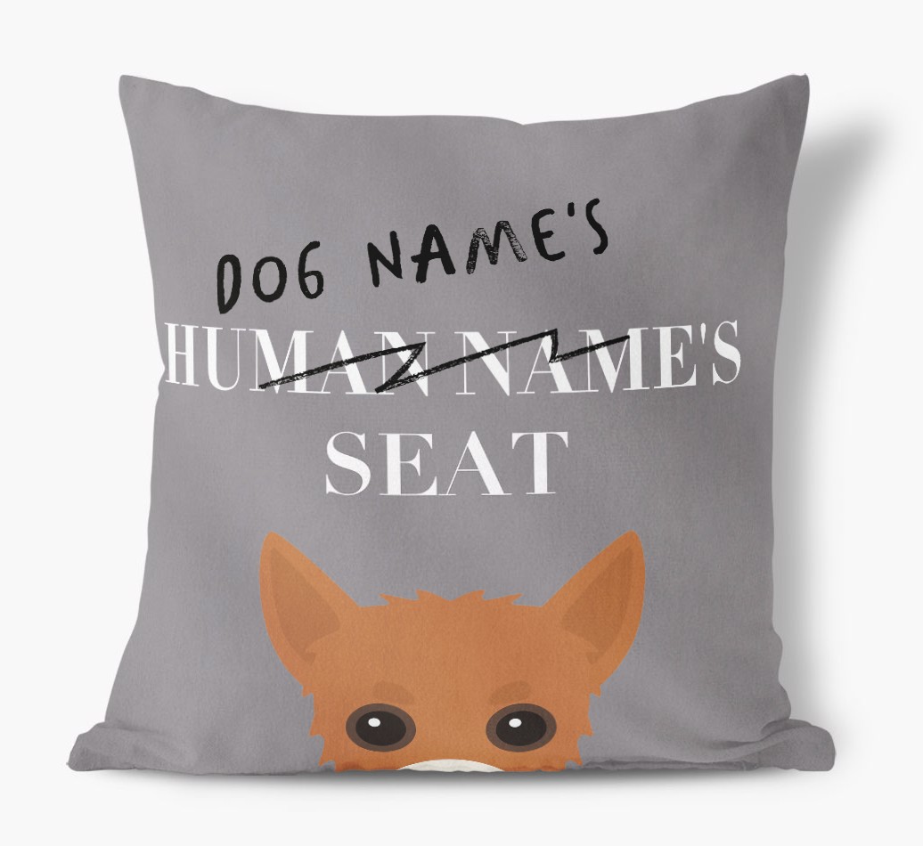 Human's Seat: Personalised {breedFullName} Canvas Cushion