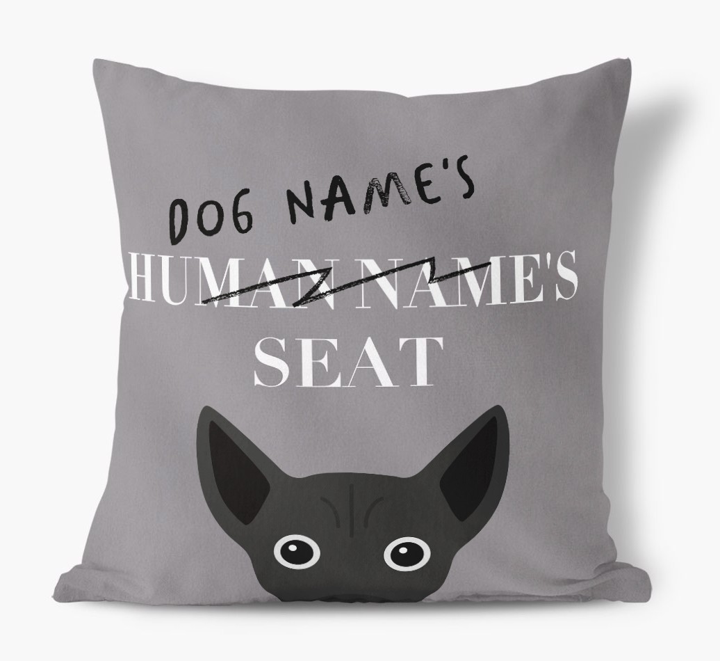Human's Seat: Personalised {breedFullName} Canvas Cushion