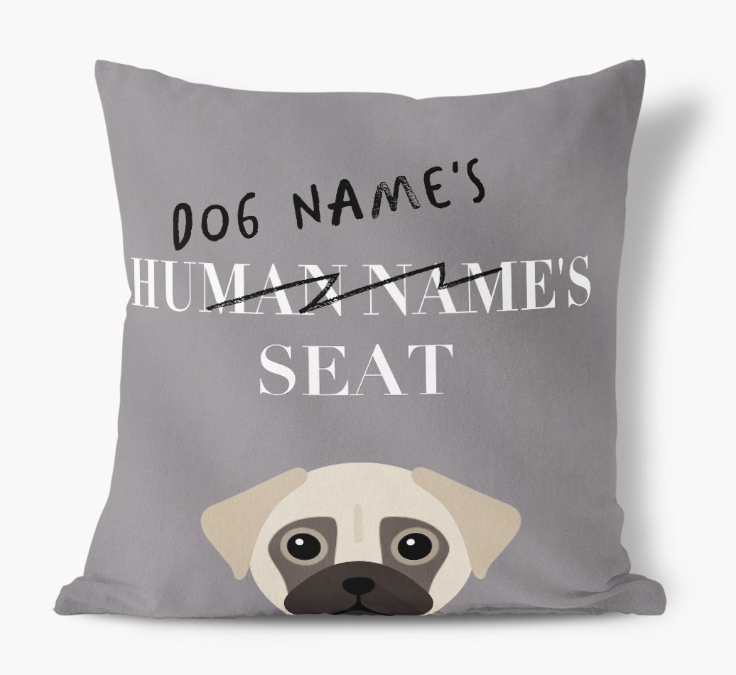 Human's Seat: Personalised {breedFullName} Canvas Cushion