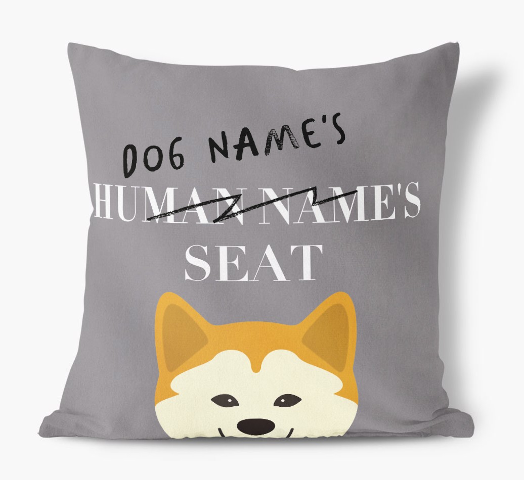 Human's Seat: Personalized {breedFullName} Canvas Pillow