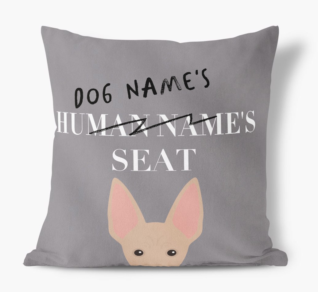 Human's Seat: Personalised {breedFullName} Canvas Cushion