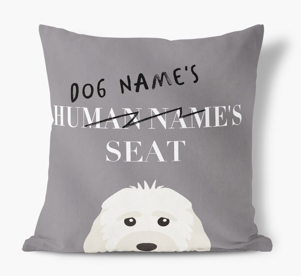 Human's Seat: Personalised {breedFullName} Canvas Cushion