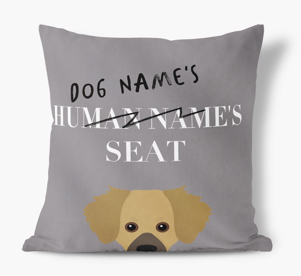 Human's Seat: Personalised {breedFullName} Canvas Cushion