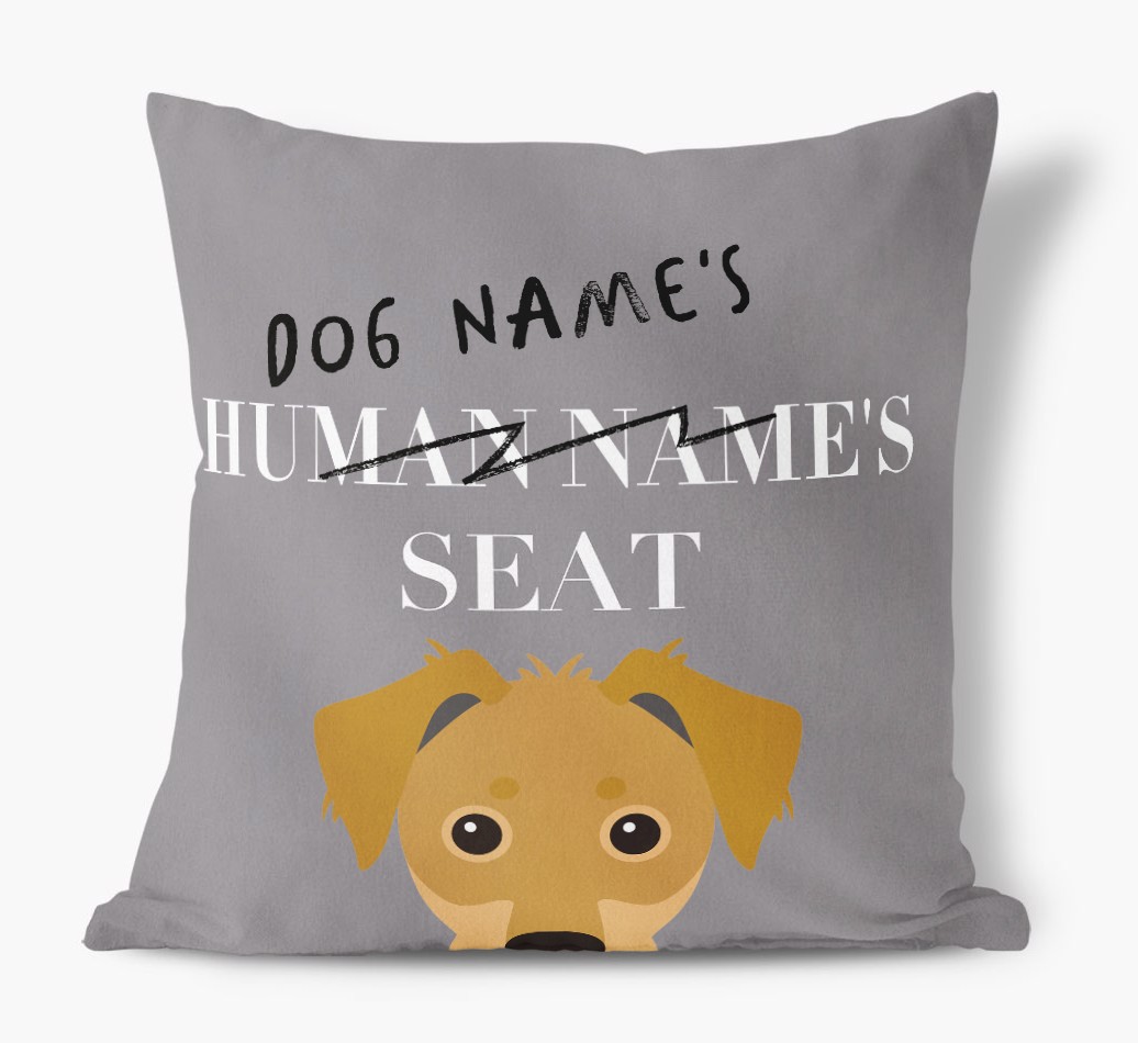 Human's Seat: Personalised {breedFullName} Canvas Cushion
