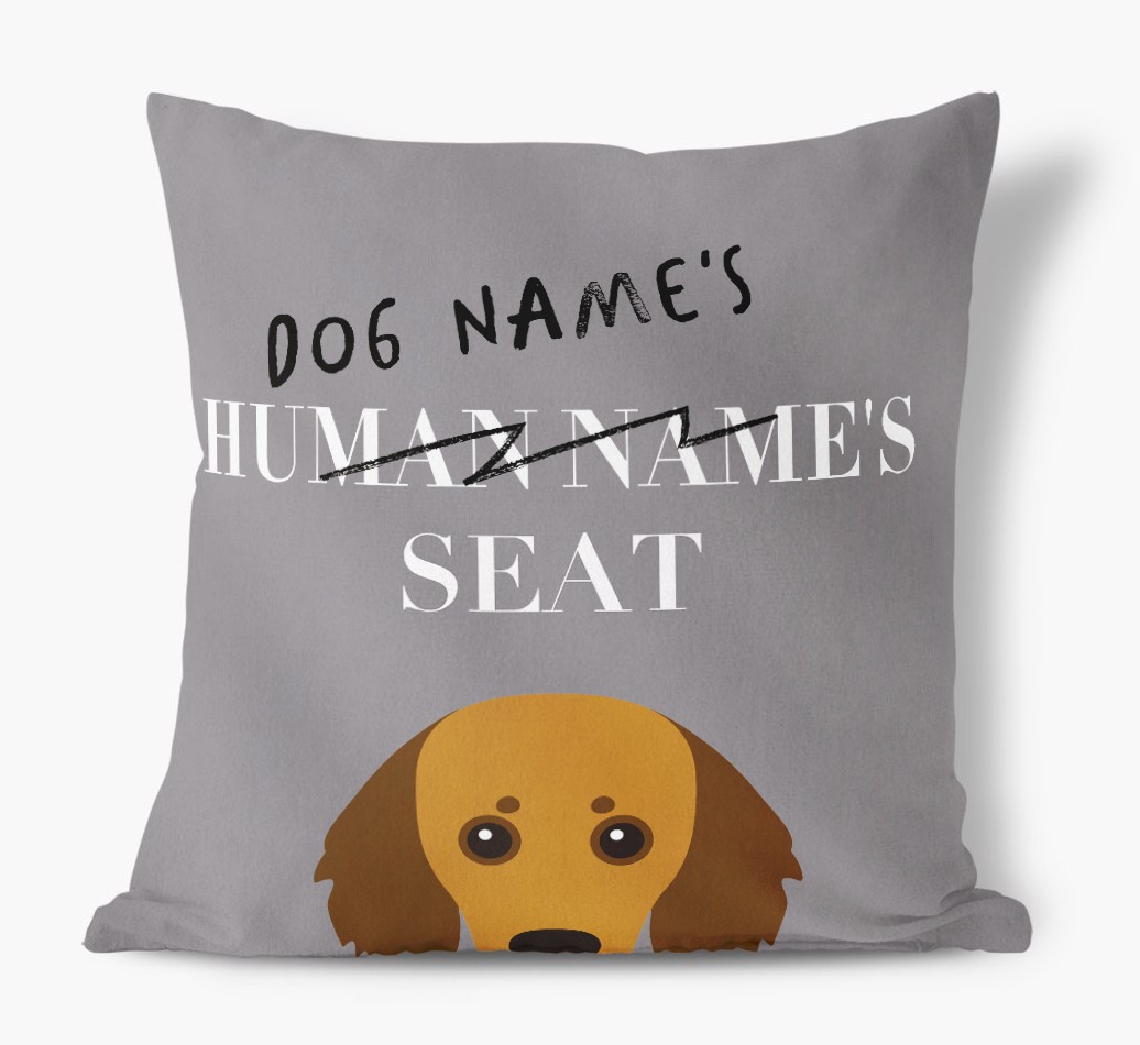 Human's Seat: Personalised {breedFullName} Canvas Cushion