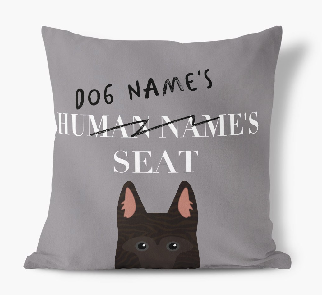 Human's Seat: Personalised {breedFullName} Canvas Cushion