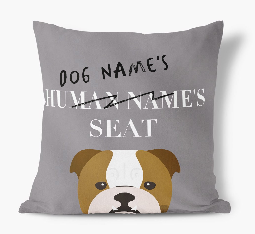 Human's Seat: Personalised {breedFullName} Canvas Cushion
