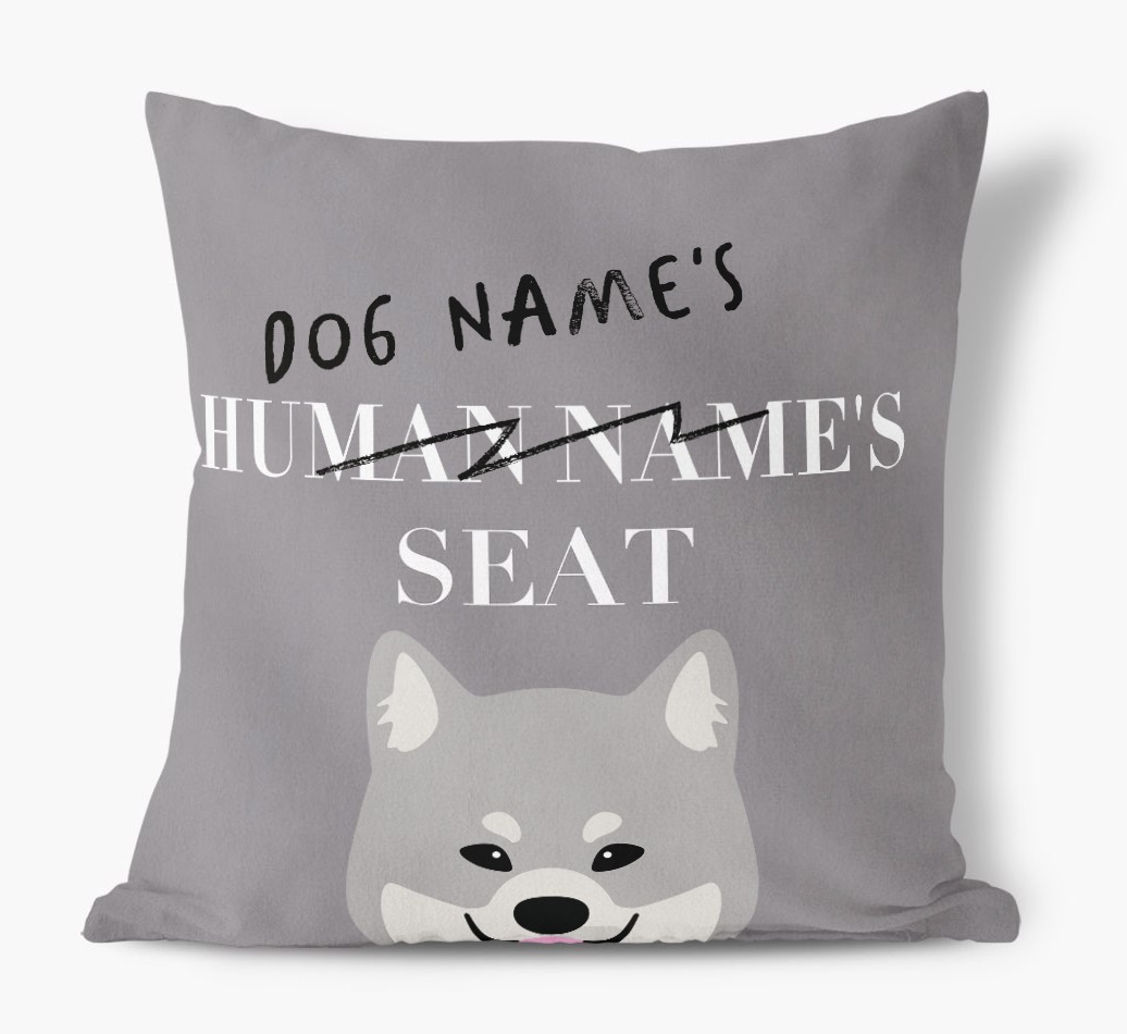 Human's Seat: Personalised {breedFullName} Canvas Cushion