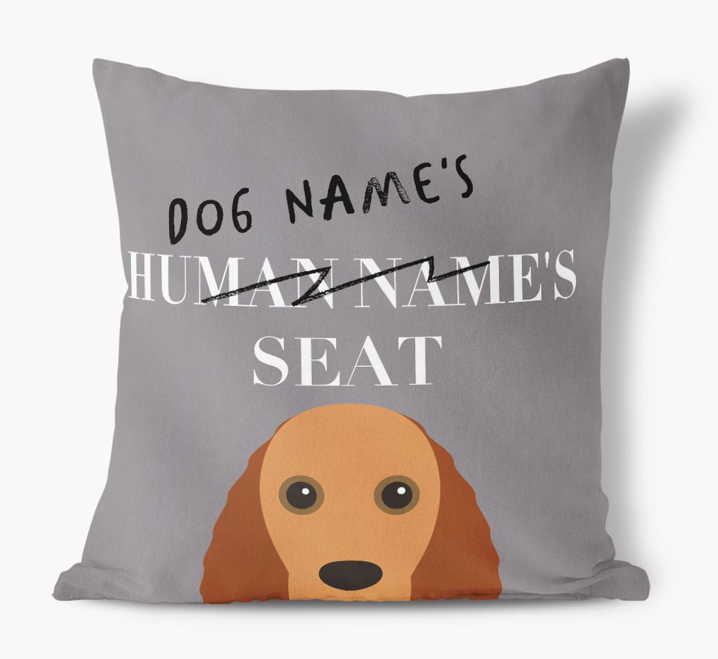 Human's Seat: Personalised {breedFullName} Canvas Cushion