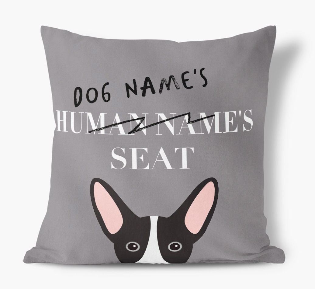 Human's Seat: Personalised {breedFullName} Canvas Cushion