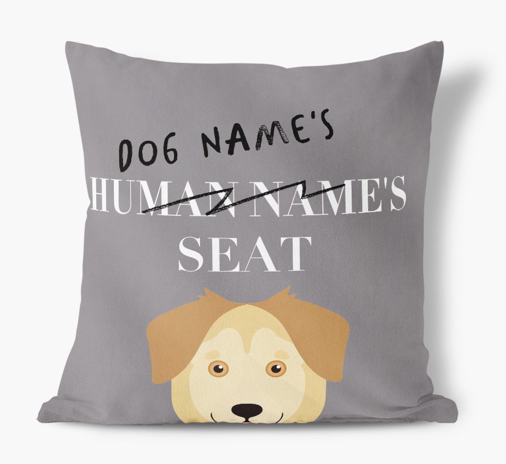 Human's Seat: Personalised {breedFullName} Canvas Cushion