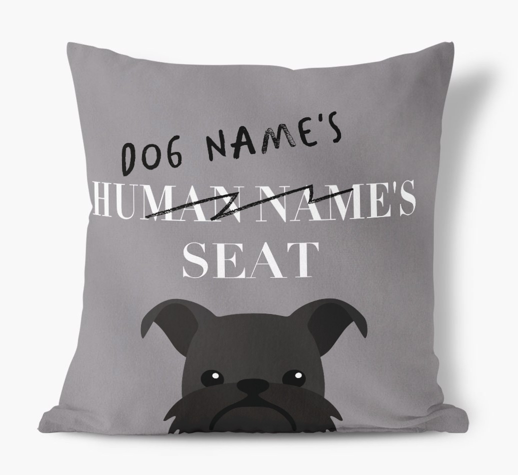 Human's Seat: Personalised {breedFullName} Canvas Cushion