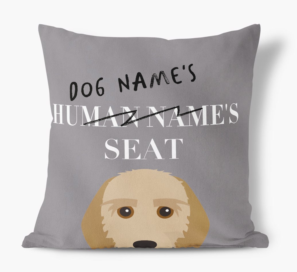 Human's Seat: Personalised {breedFullName} Canvas Cushion