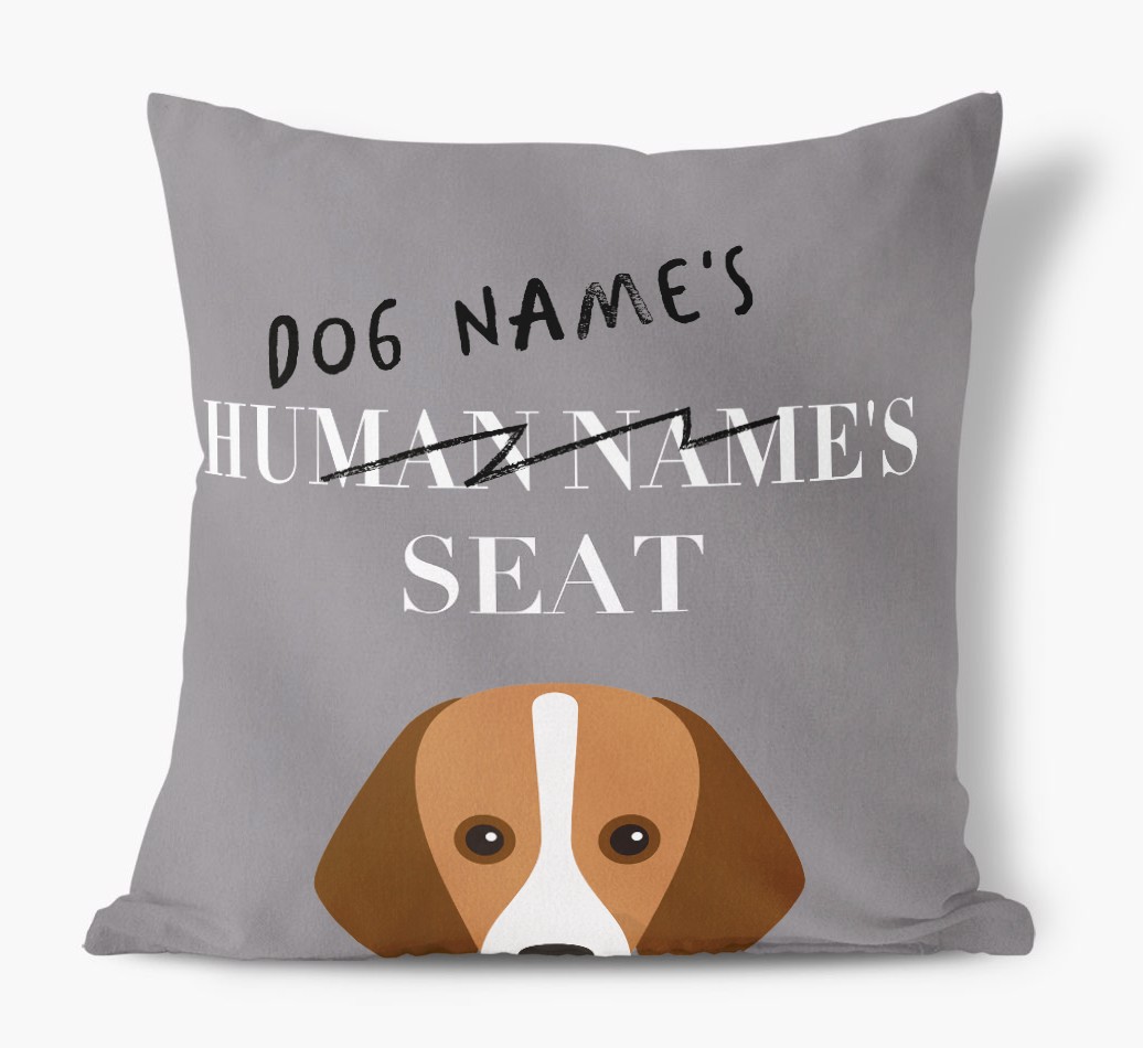 Human's Seat: Personalised {breedFullName} Canvas Cushion