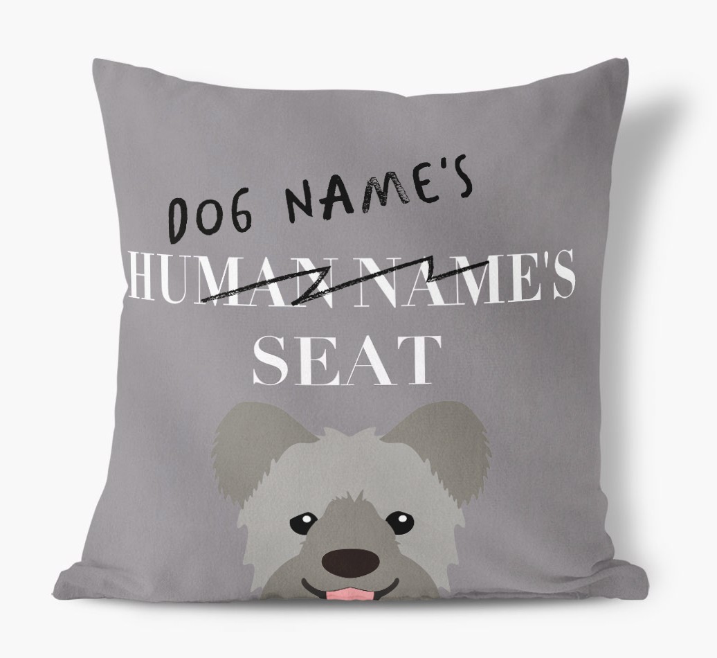 Human's Seat: Personalised {breedFullName} Canvas Cushion