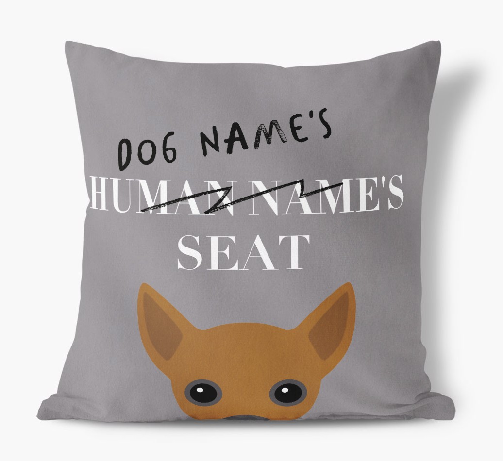 Human's Seat: Personalised {breedFullName} Canvas Cushion
