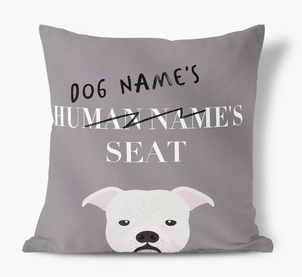Human's Seat: Personalised {breedFullName} Canvas Cushion