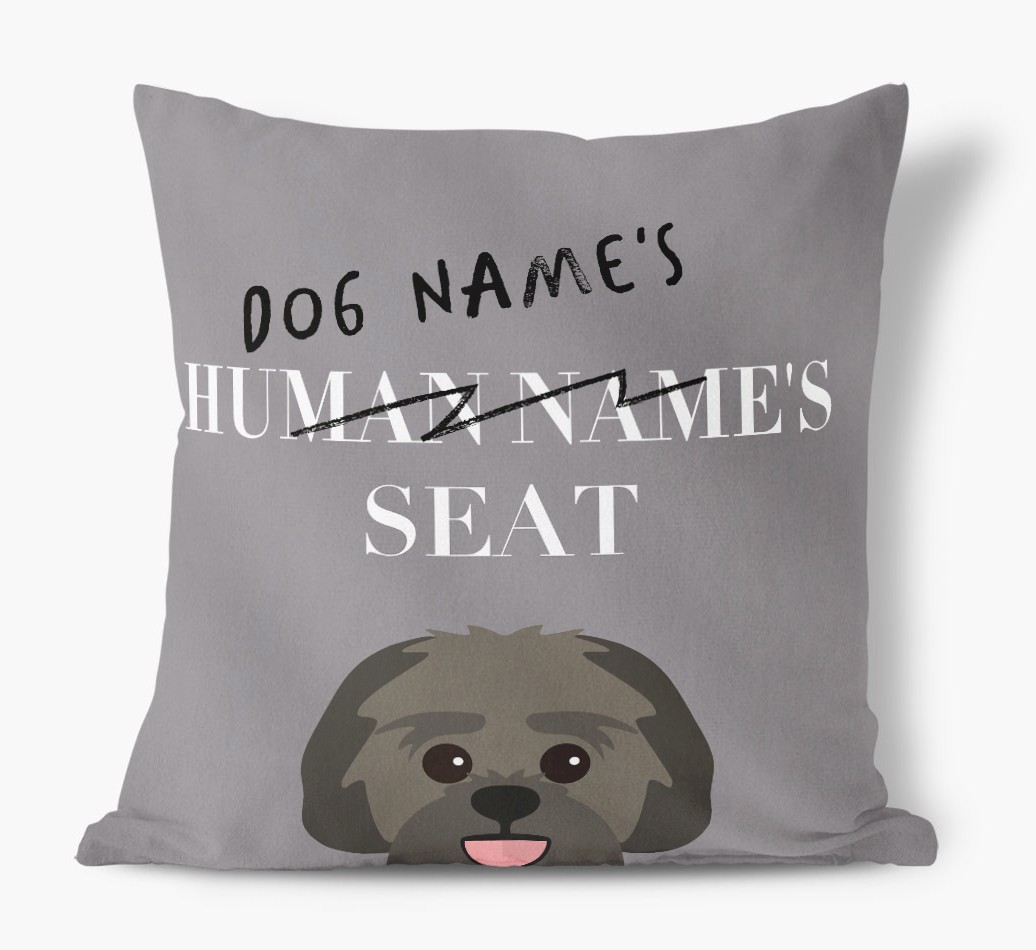 Human's Seat: Personalised {breedFullName} Canvas Cushion