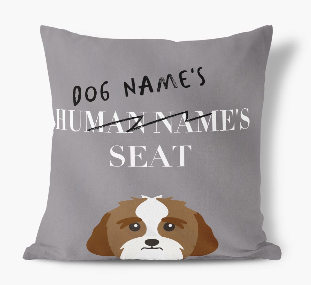Human's Seat: Personalised {breedFullName} Canvas Cushion
