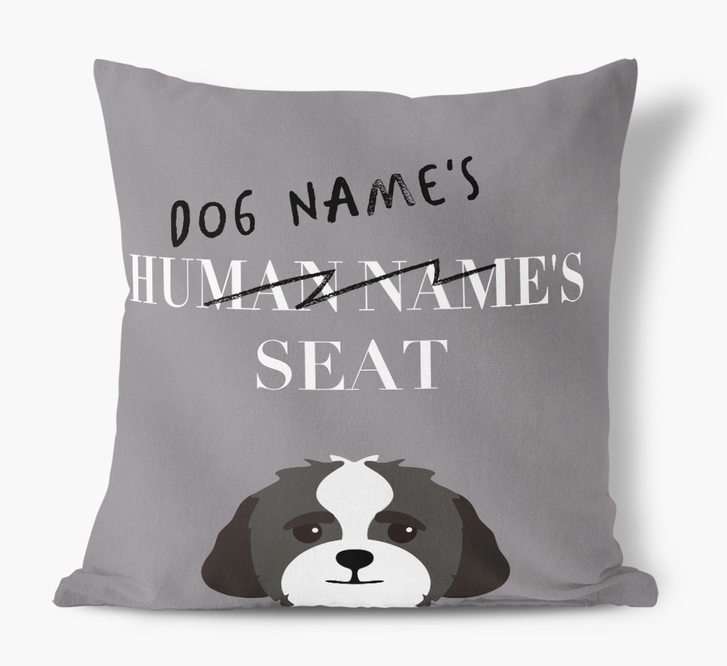 Human's Seat: Personalised {breedFullName} Canvas Cushion