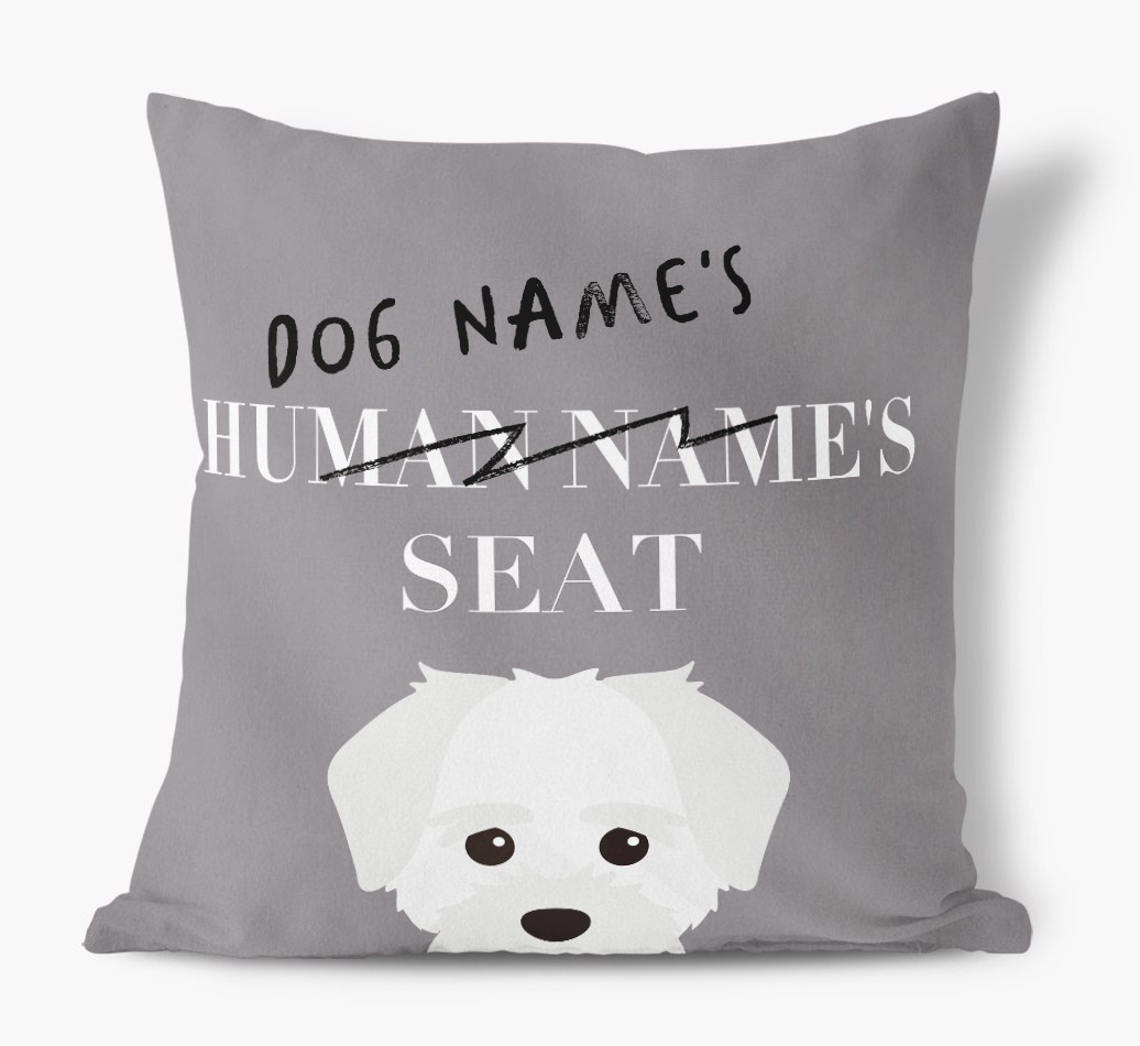 Human's Seat: Personalised {breedFullName} Canvas Cushion