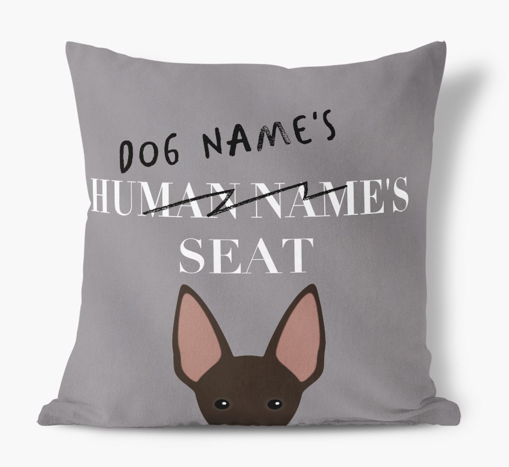 Human's Seat: Personalised {breedFullName} Canvas Cushion