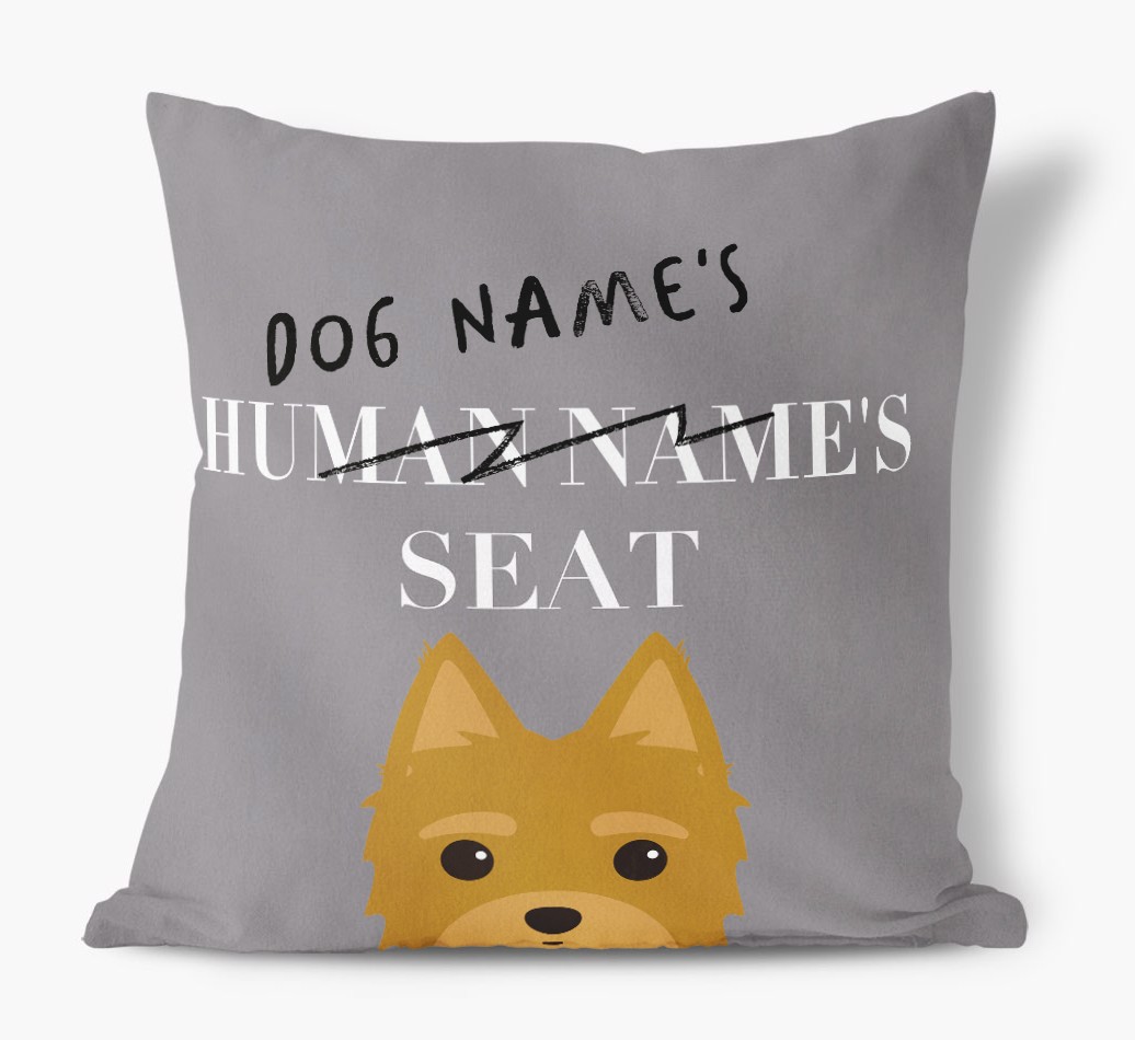 Human's Seat: Personalised {breedFullName} Canvas Cushion