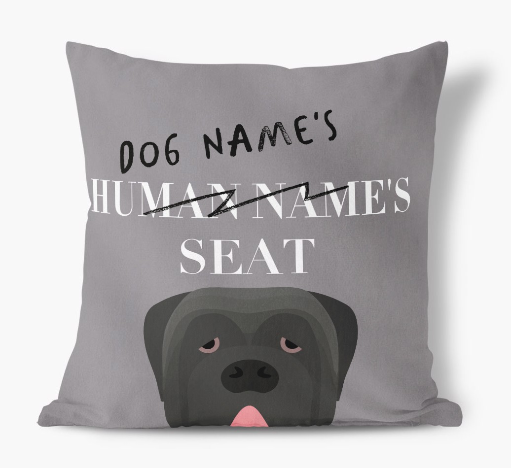 Human's Seat: Personalized {breedFullName} Canvas Pillow