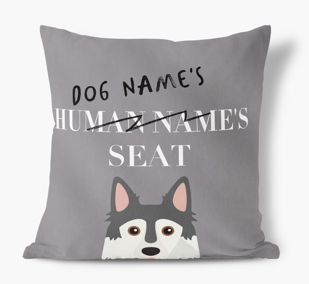 Human's Seat: Personalised {breedFullName} Canvas Cushion