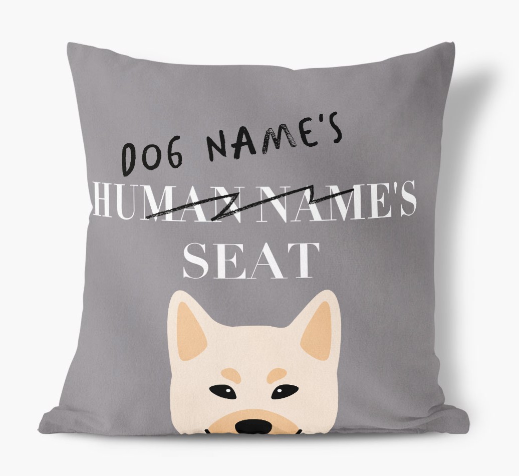 Human's Seat: Personalised {breedFullName} Canvas Cushion
